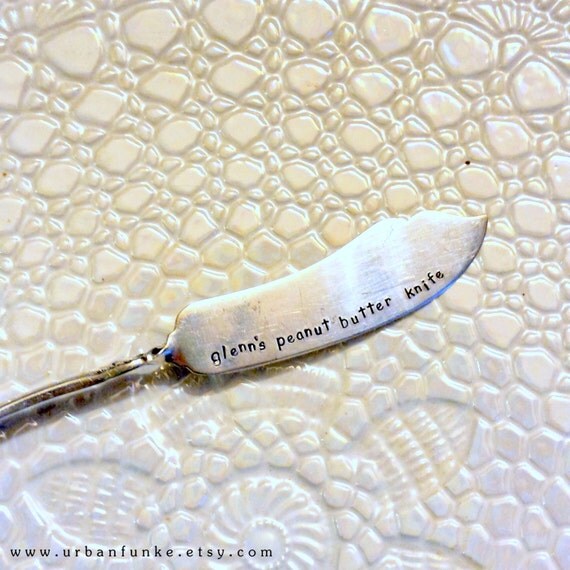 Personalized Stamped Peanut Butter Knife Stamped by UrbanFunke