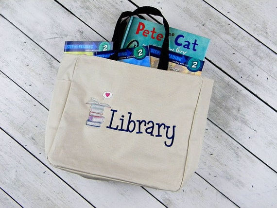 Library Tote Book Tote Bag Teachers Tote Bag School Tote