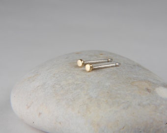 Tiny Gold Earrings 2 mm 14K Gold Stud Earrings Minimal Gold Earrings Simple Earrings Tiny Gold Studs