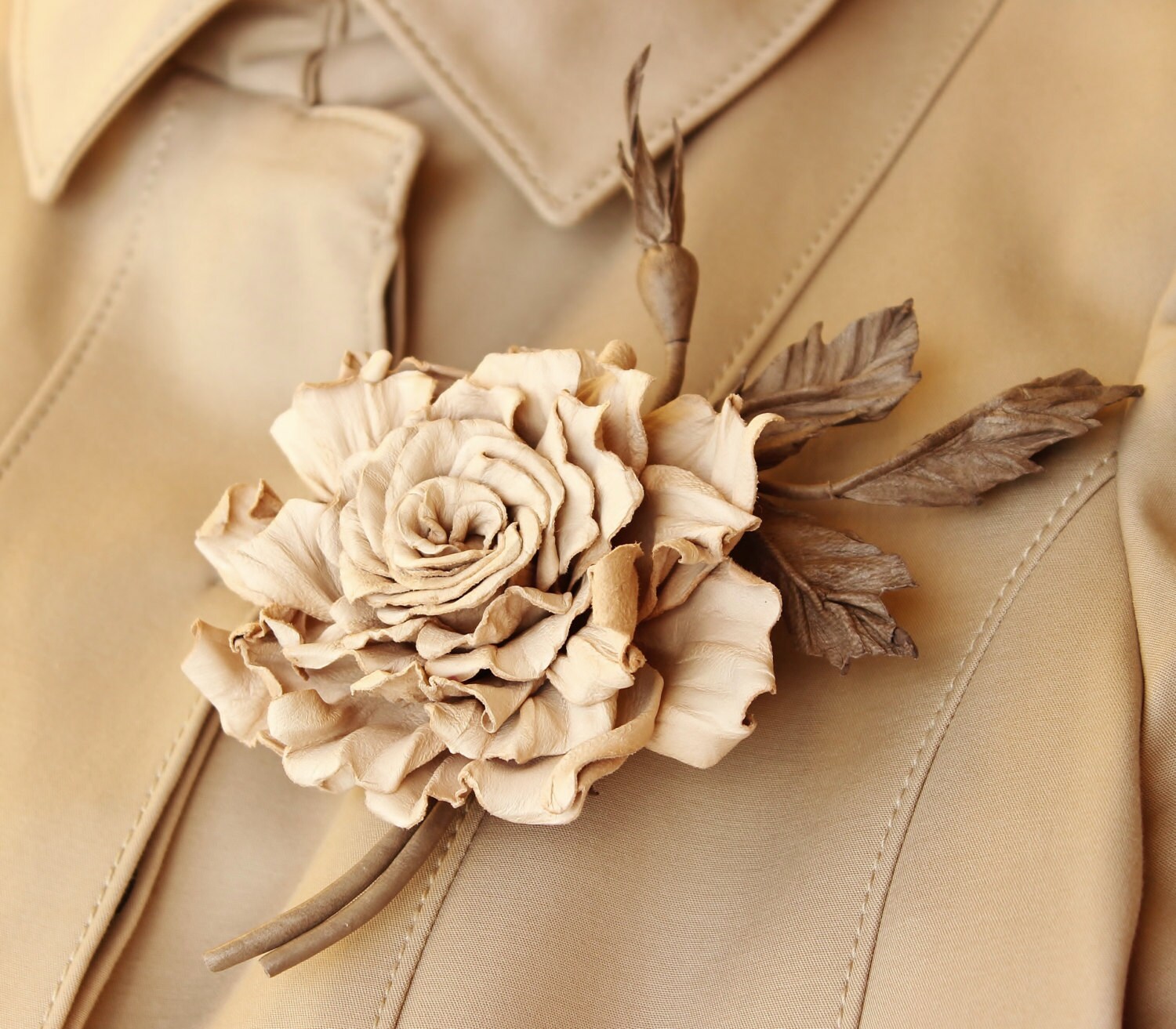 Leather anniversary gift leather rose leather jewelry