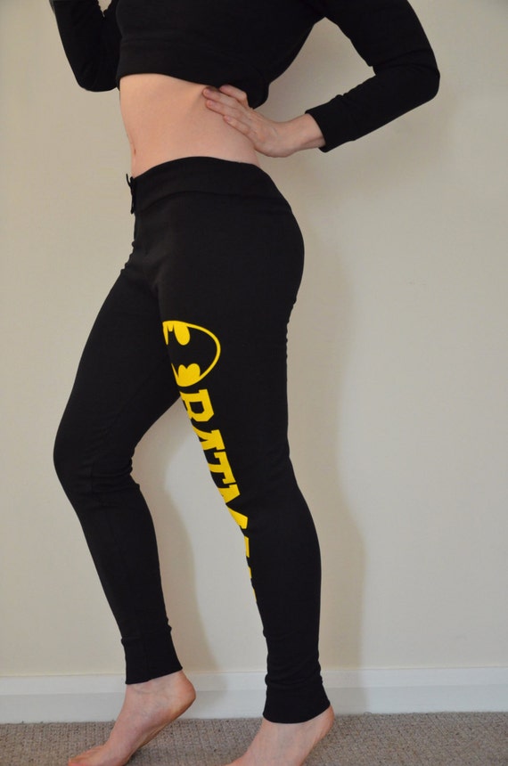 yoga pants comedian COMIC 100 Yellow Sweatpants BATMAN SALE Pants Leggings Black