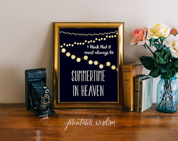 Summer Quote Art Printable Print wall art decor poster