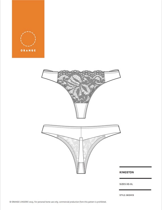 Instant Download PDF lingerie sewing pattern for thong