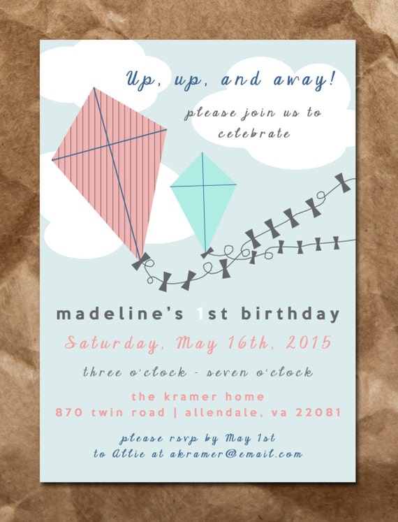 Kite Birthday Party Invitations 2