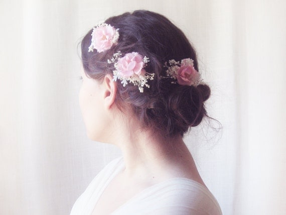 braut haarschmuck rosa