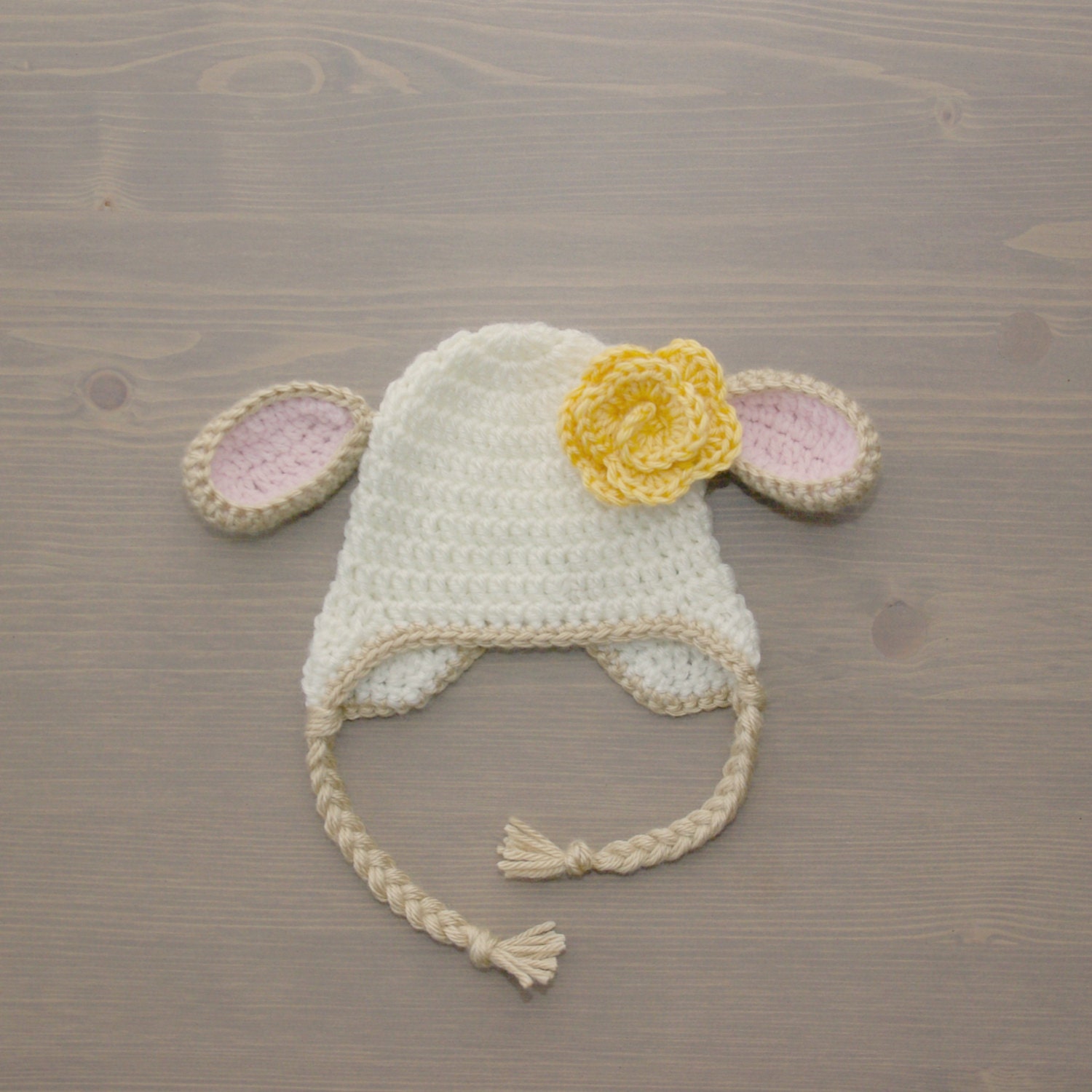 Crochet Lamb Hat with Flower Baby Lamb Hat Crochet by jackcosmo