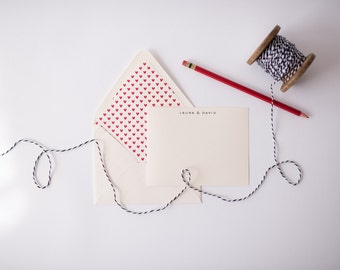 personalized stationery set - flat note cards & lined envelopes (sets of 10) // thank you cards // lola louie paperie