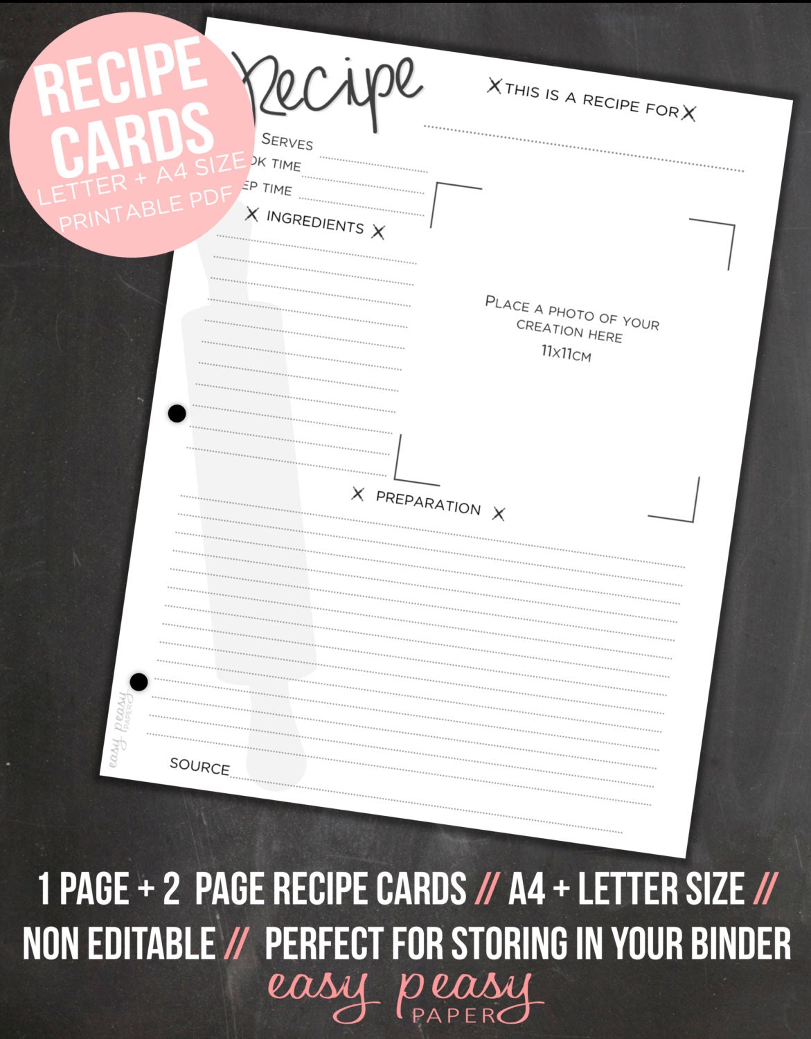 recipe card template word doc