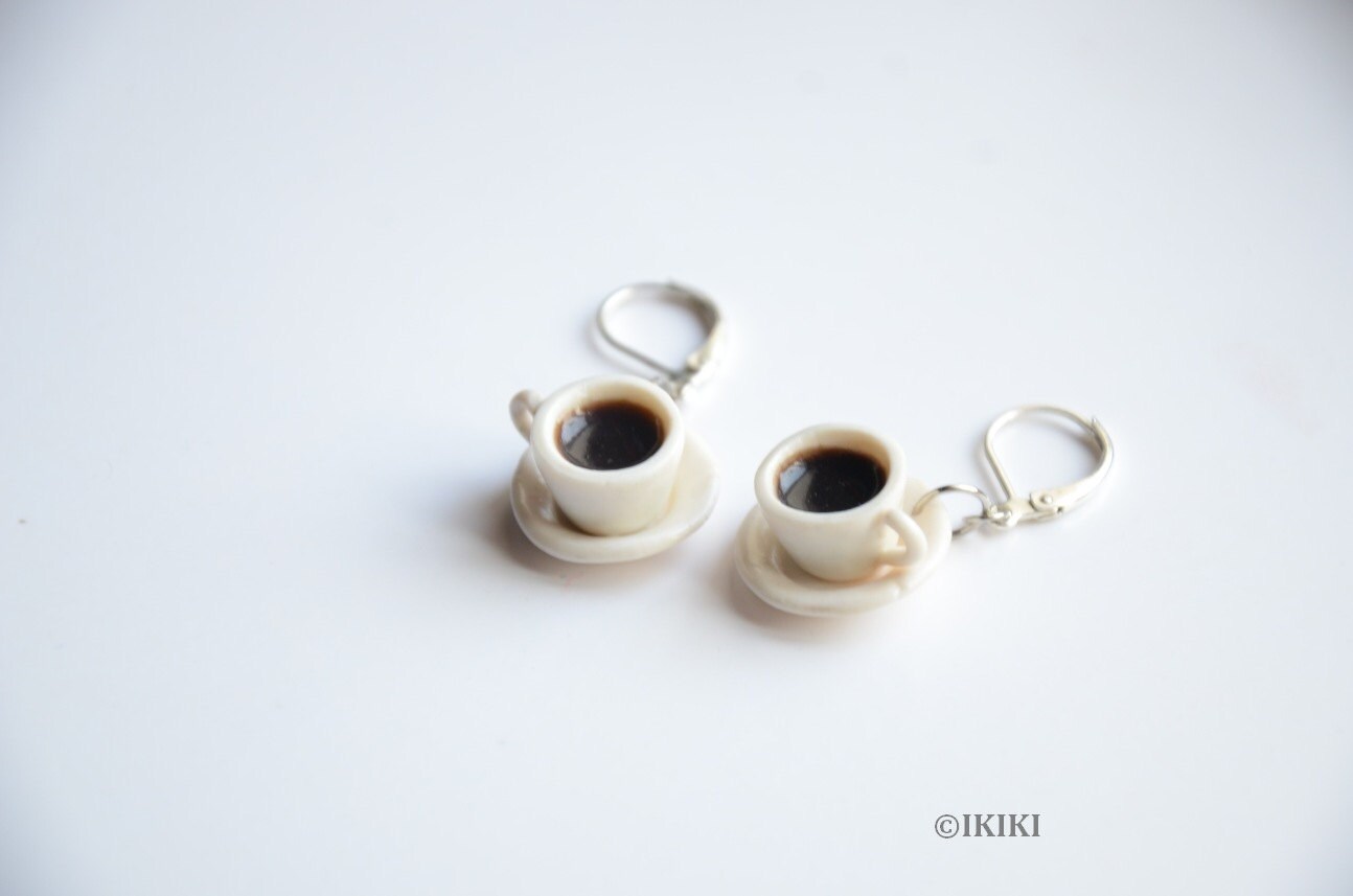 Mini Coffee Cup Earrings Coffee Cup Jewelry Polymer Clay