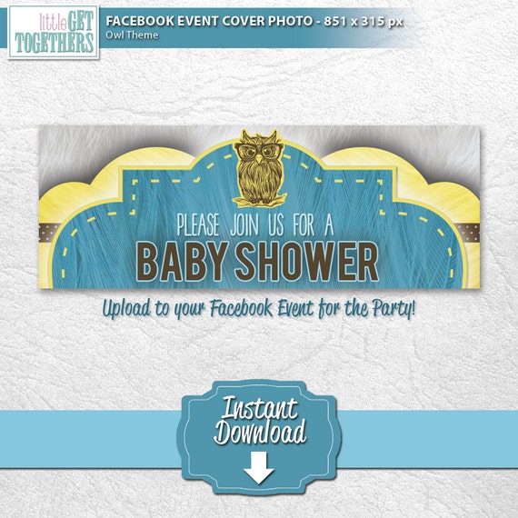 Owl Baby Shower Facebook Event Cover Photo by LittleGetTogethers