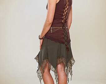 Skirt - Tulip Pixie Skirt - Summer Skirt - burning man skirt - boom festival skirt - women clothing - psytrance goa skirt - present for her