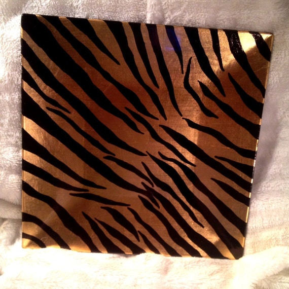 Tiger Print Serving Plate Decorative Tray Tribal Decor African