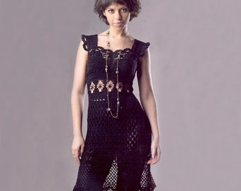 Sexy crochet dress PATTERN, sleeveless dress, crochet cocktail dress pattern, crochet dress PATTERN only, detailed description in English.