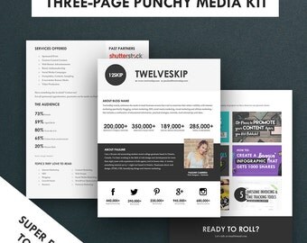 Minimalist Media Kit Template, Press Kit (3 Pages)