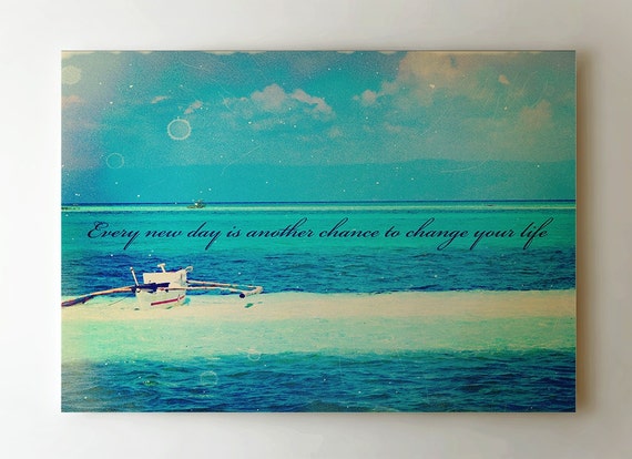 Boat At Sea Inspirational Quote Canvas Art, Motivational Wall Decor ...