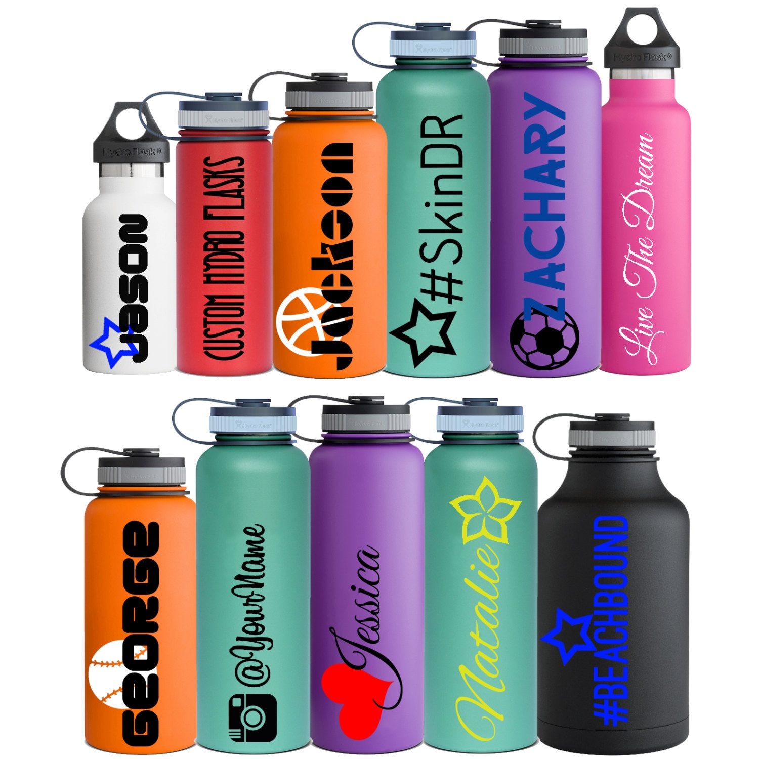 Name Decal Icon Decal Personalized Hydro Flask Personalized