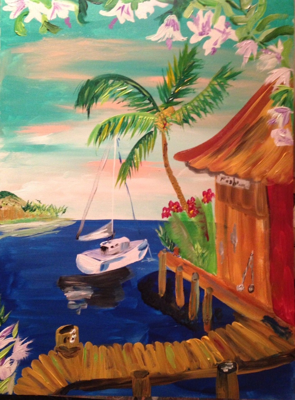 Original Acrylic on Wood Panel 18 x 24 x 1 1/2 inch Painting