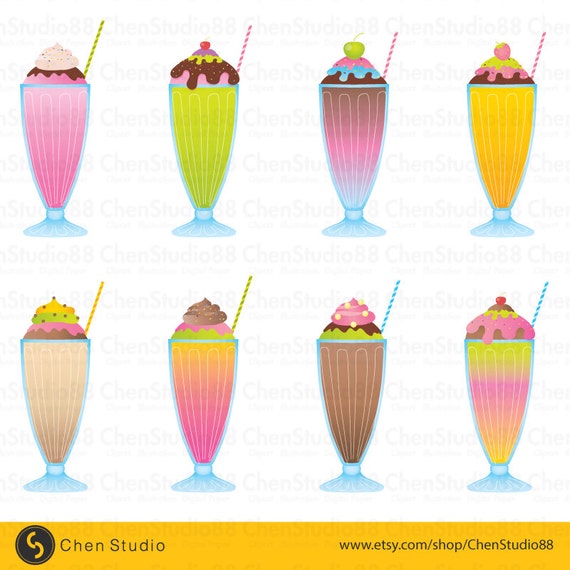Milk shake vector Digital Clipart Instant Download EPS