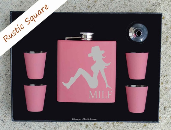 Valentines Day Gift, MILF, Valentines Gift, Mothers Day Gift, Cowgirl, Cowgirl Birthday, Pink Flask, Mom Gift, New Mom Gift, Funny Gift,