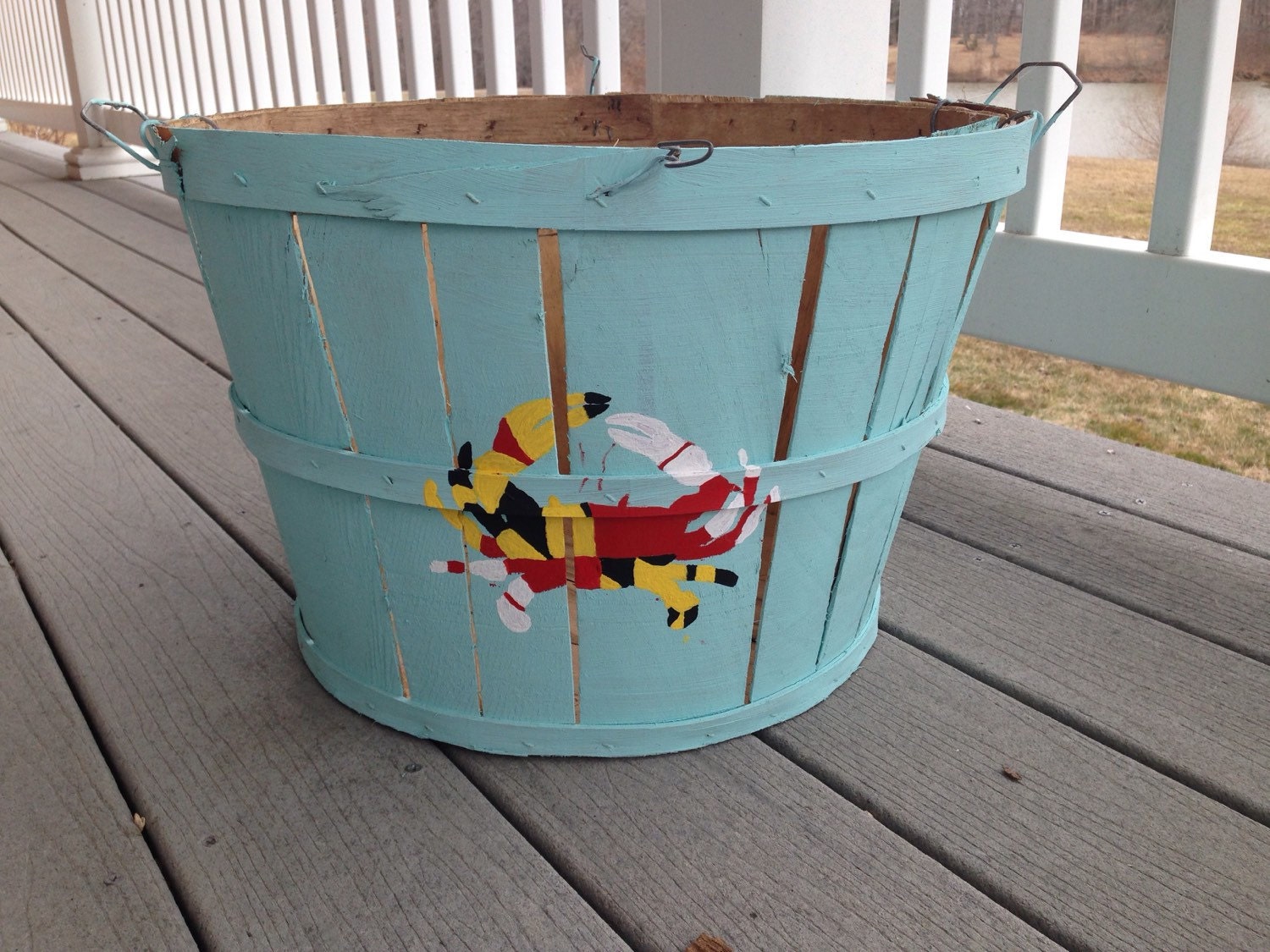 Eastern Shore Hand Painted Crab Bushel Basket with Maryland