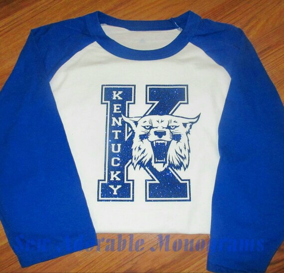 Items similar to Vintage Inspired Kentucky Wildcats Glitter Vinyl Baseball Sleeve Shirt on Etsy
