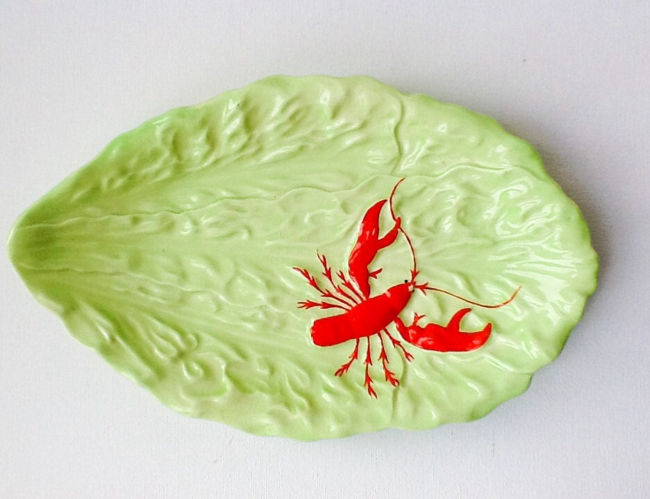 Carlton Ware Lobster Dish Vintage Hand Painted Mid Century