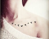 swallows birds - tiny InknArt Temporary Tattoo wrist quote tattoo body sticker fake tattoowild goose small flybird flying bird