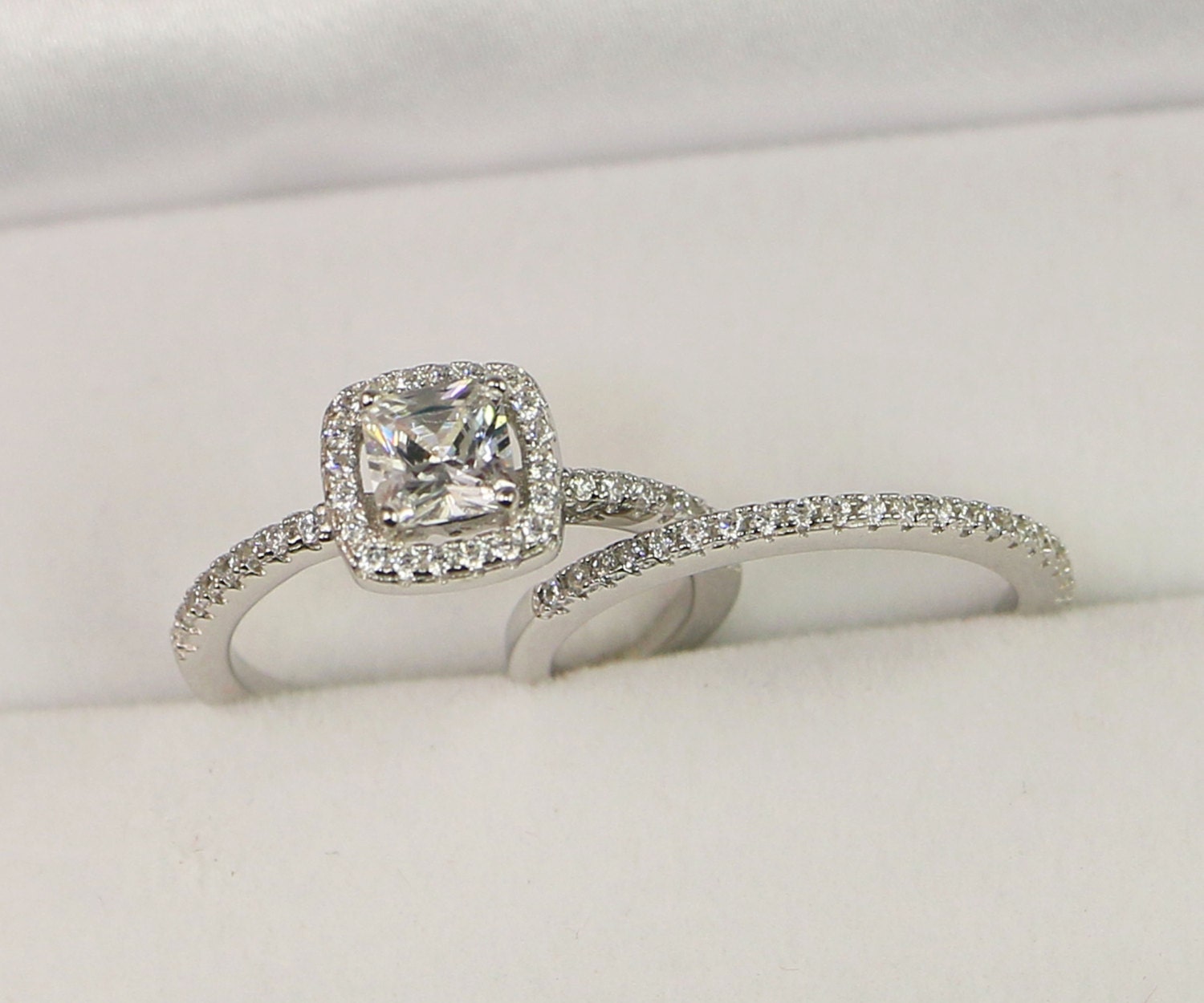 Wedding rings for halo engagement rings