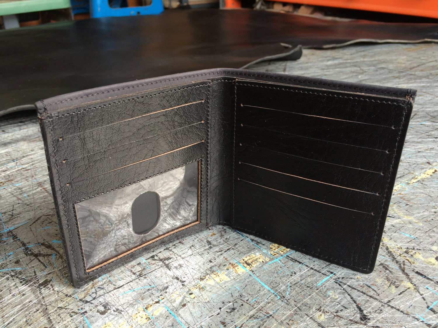 Mens Tall Bifold Wallet Genuine Leather by AmericanCraftsman10