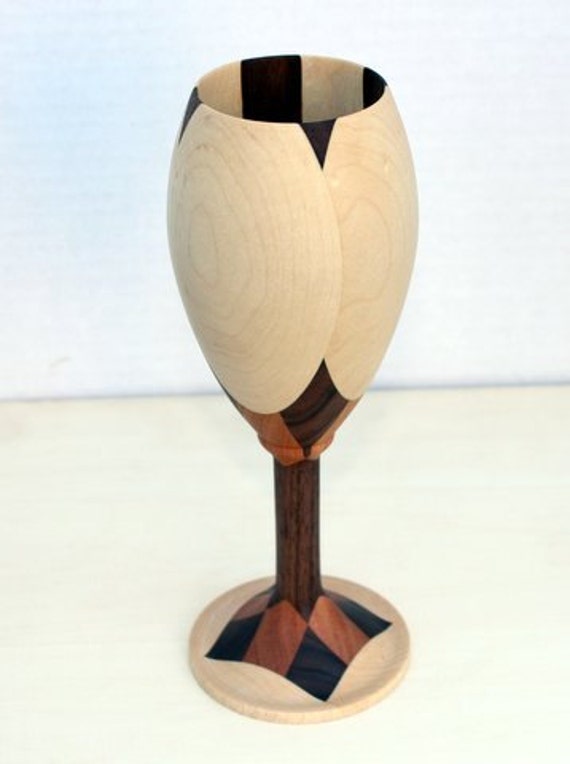 Segmented Wooden wine goblet by McCutchwoodworks on Etsy