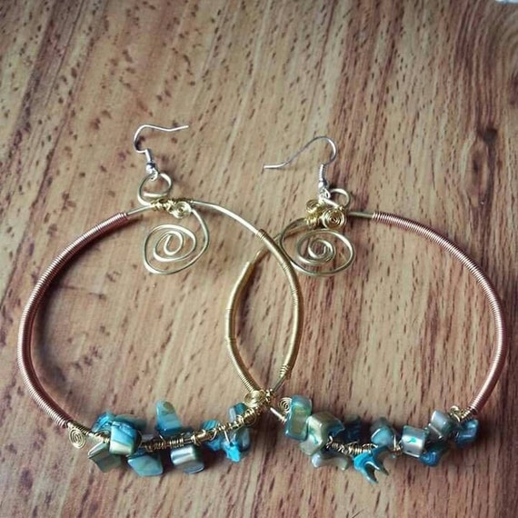 Brass hoop earrings by TheBarkingFruit on Etsy