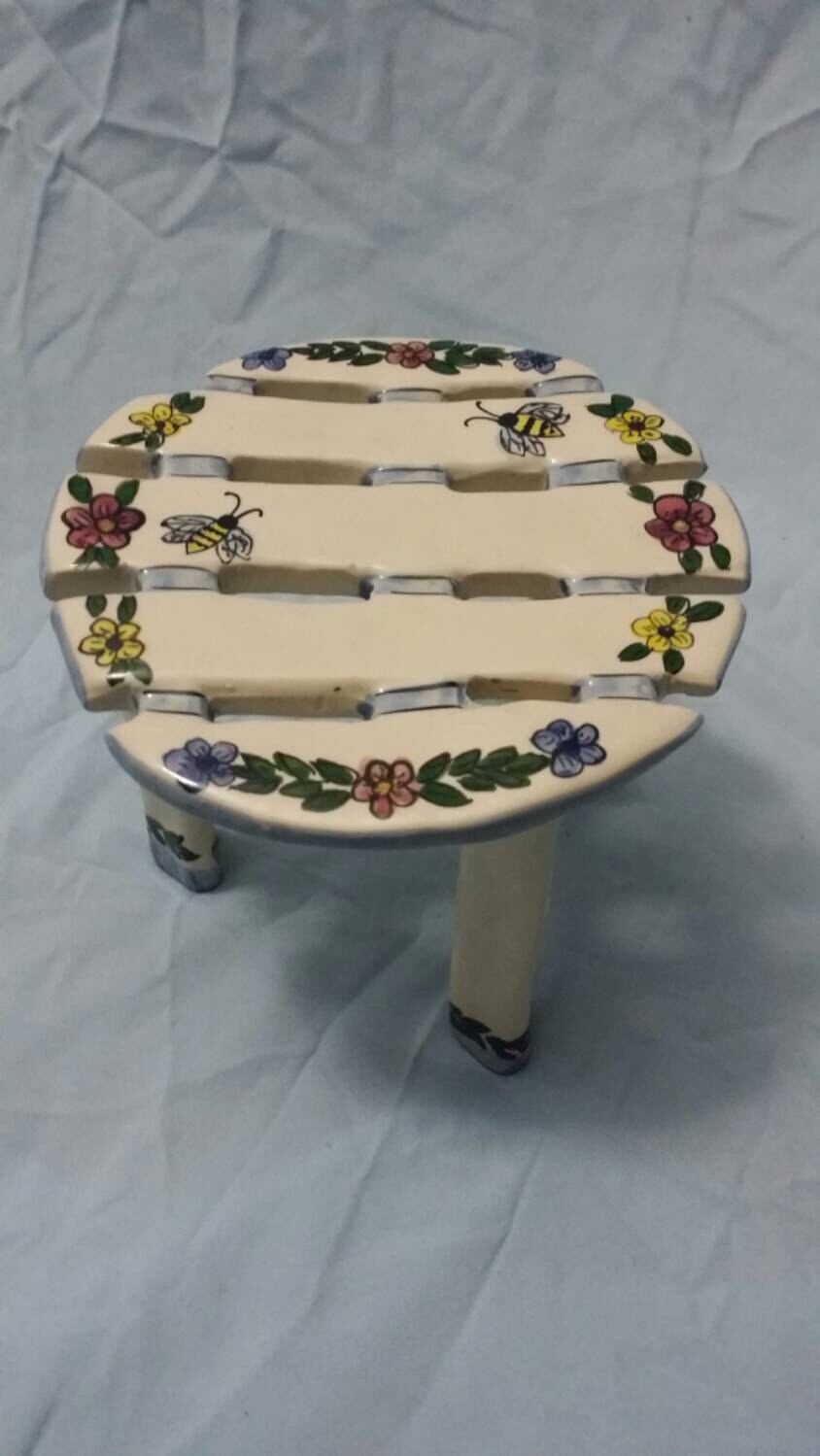 Vintage Ceramic Plant Stand by MCVintageDecor on Etsy