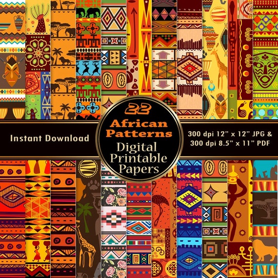 African Digital Papers Graphic Pack Printable 22 Pattern