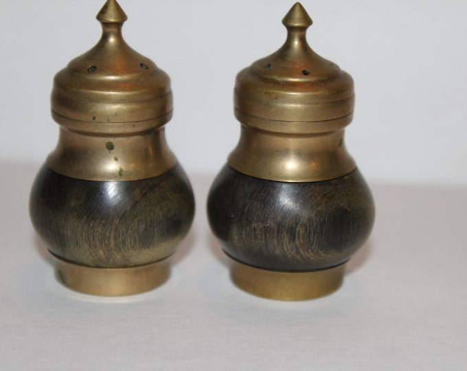 Salt and Pepper Shakers Wooden and Metal