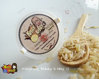 Natural 100%(Hom mali Thai rice)Jasmine gaba gaba rice face mask and scrub 2 in 1 - 18 g.