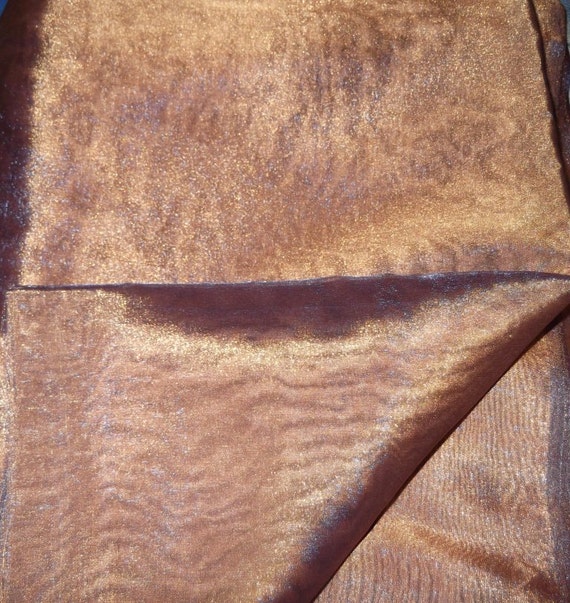 Evening Fabric Sheer Organza Lurex Bronze Shot Purple