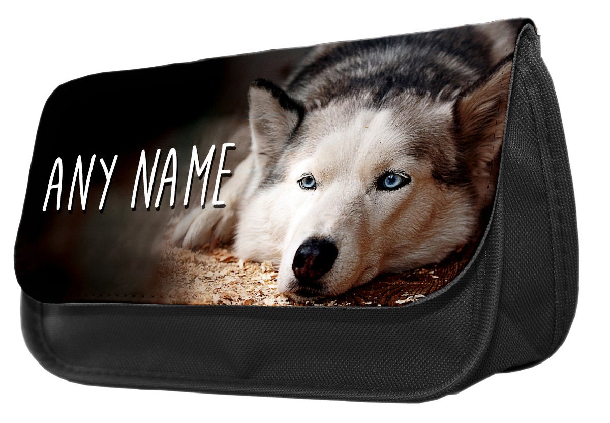 Personalized Husky Dog Pencil Case Make Up Bag Game