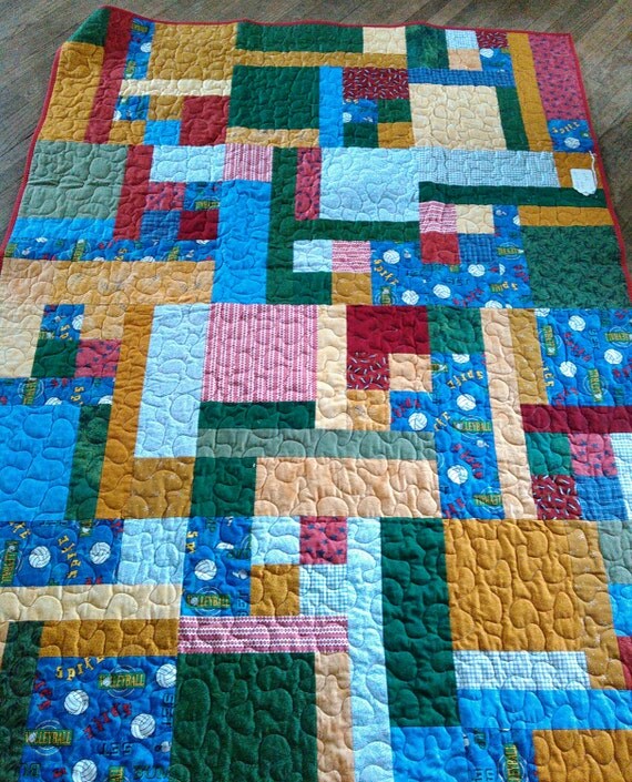 Volleyball Quilt by InTheValleyHandmade on Etsy
