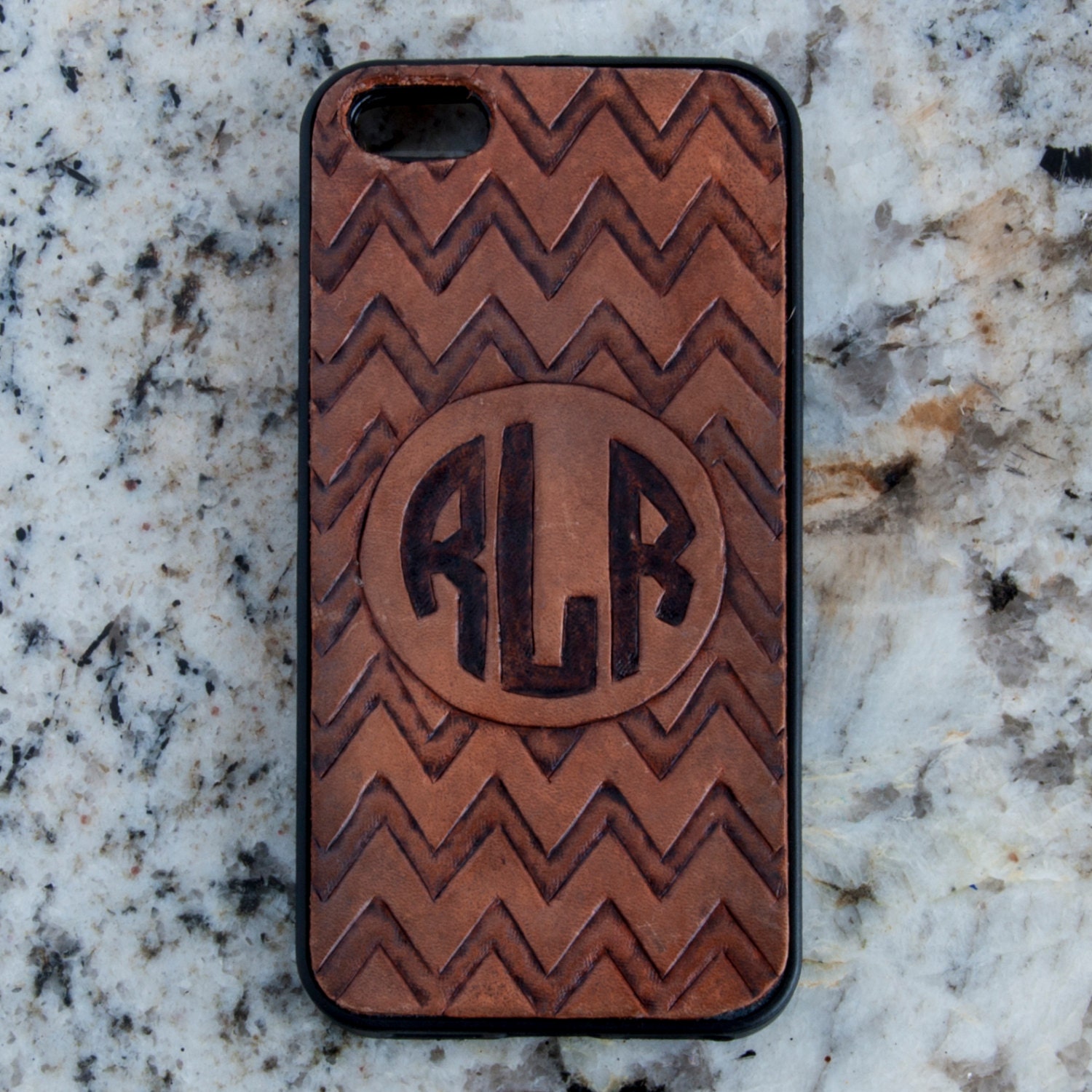 Monogram Tooled Leather Phone Case