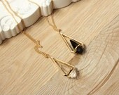 Gold tone fashion trend personality crystal necklace jewelry