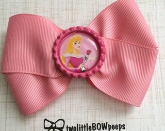 Sleeping Beauty Bottle Cap Hair Bow