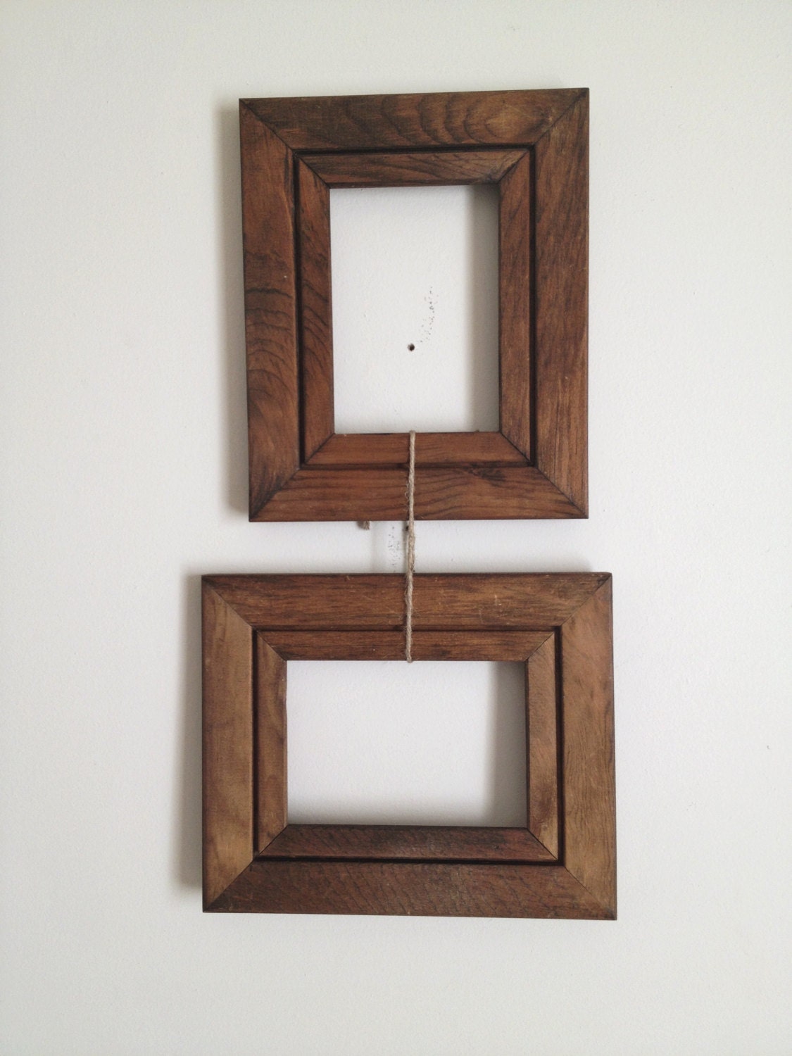 SALE Vintage Pair Wooden Frames Wall Art