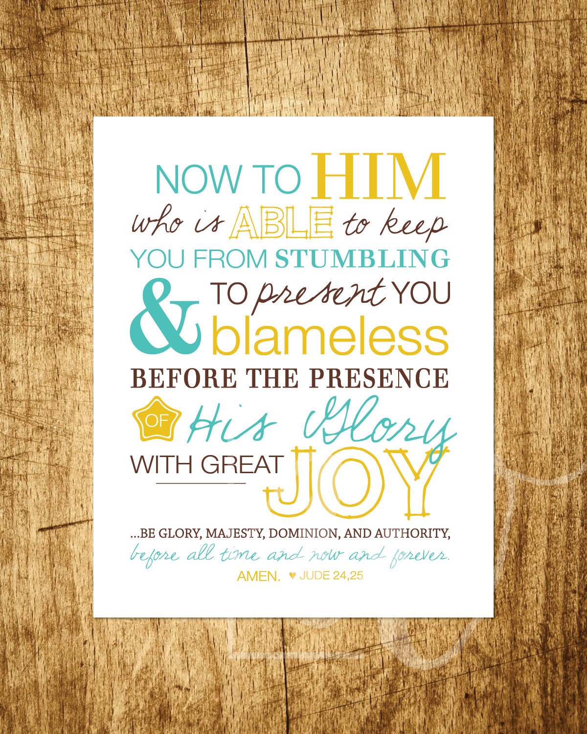 Jude 2425 Now To Him Who Is Able Bible verse Scripture Art Free