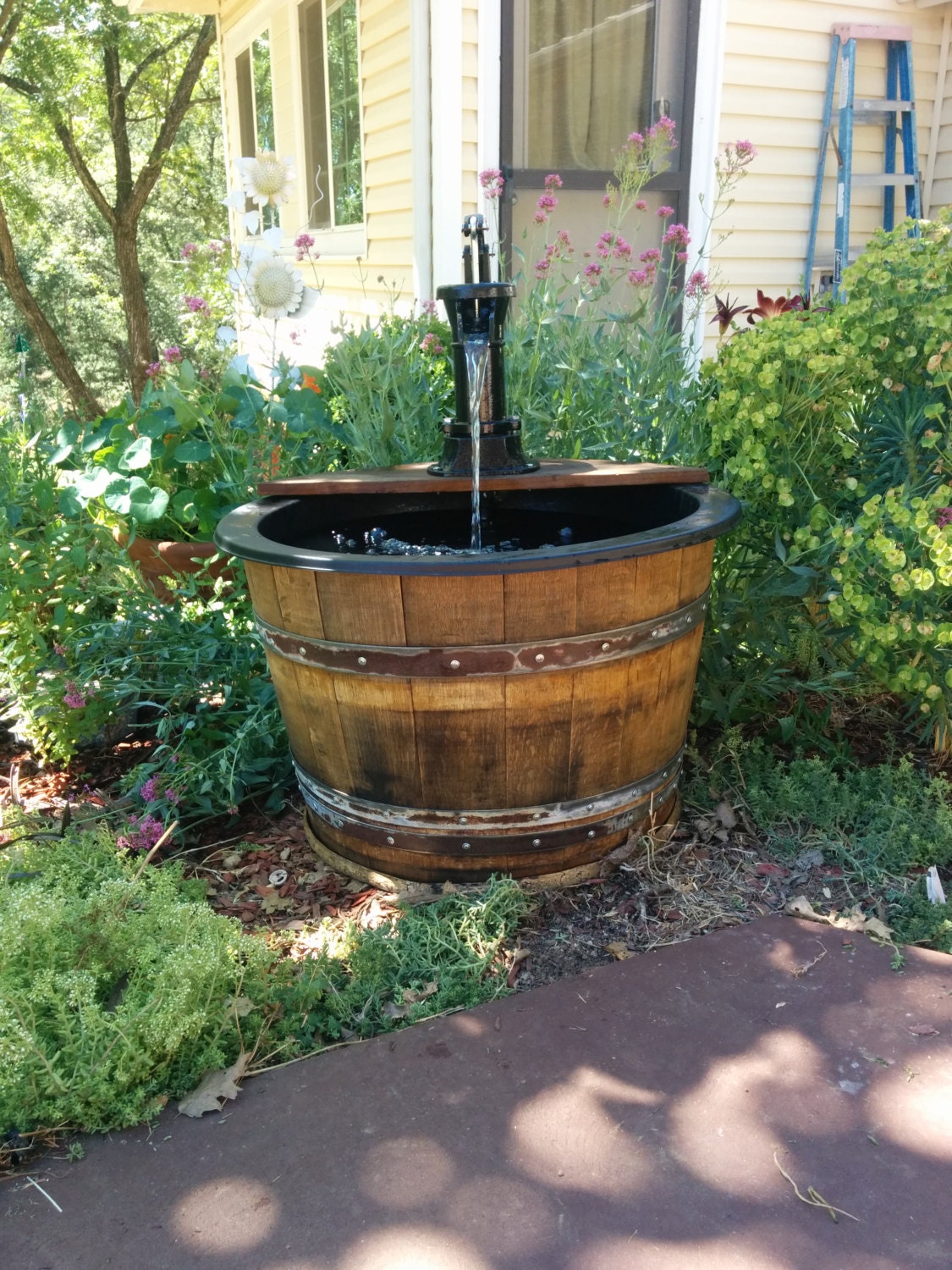 Single Wine Barrel Fountains by TuttleBrothers on Etsy