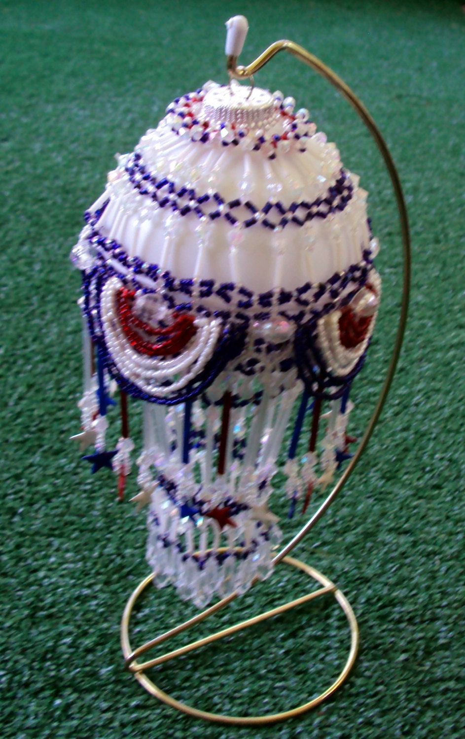 Beaded Ornament Cover by on Etsy