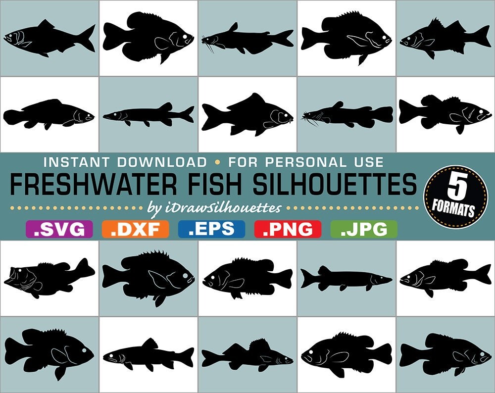 Download 27 Freshwater Fish Silhouette Clip Art Images 5 Formats