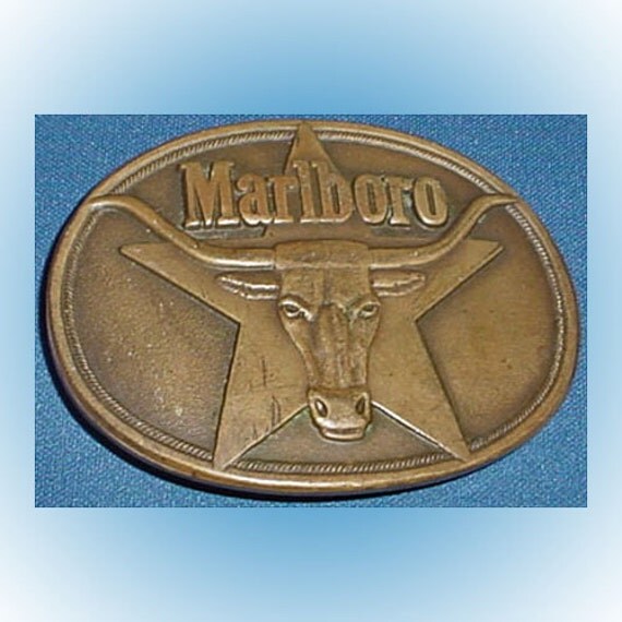 Marlboro Longhorn Belt Buckle Solid Brass by TnAntiqueShack