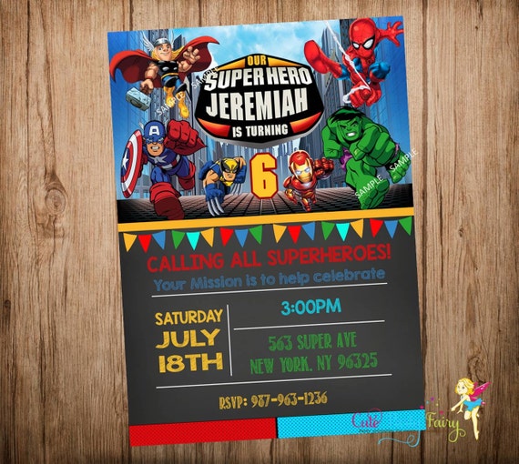 Super Hero Squad Invitations 10