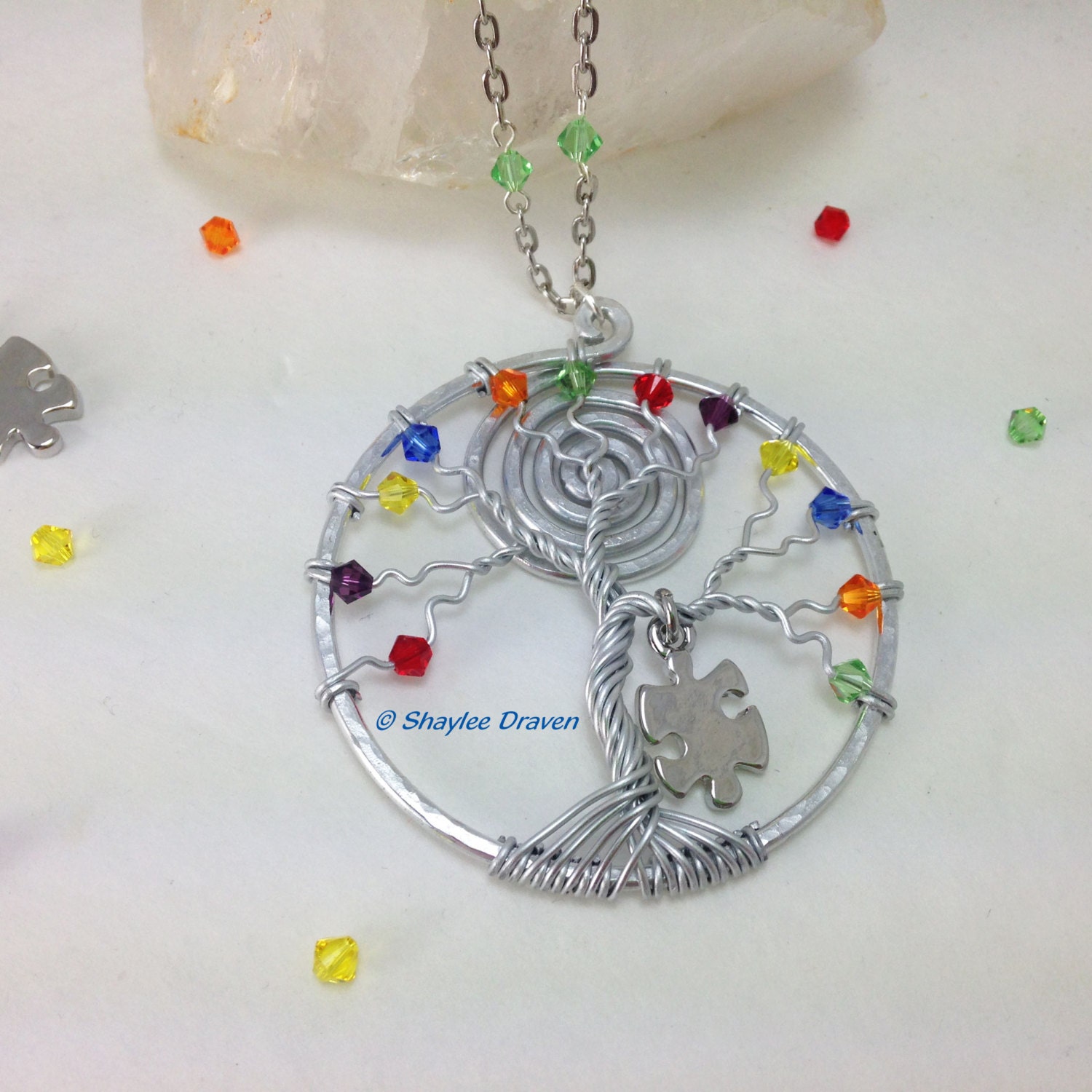 Autism awareness necklace autism jewelry puzzle by ...