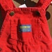 Vintage Baby Boy 1990s Red OshKosh B'Gosh Red Corduroy Overalls Size 6-9 Months